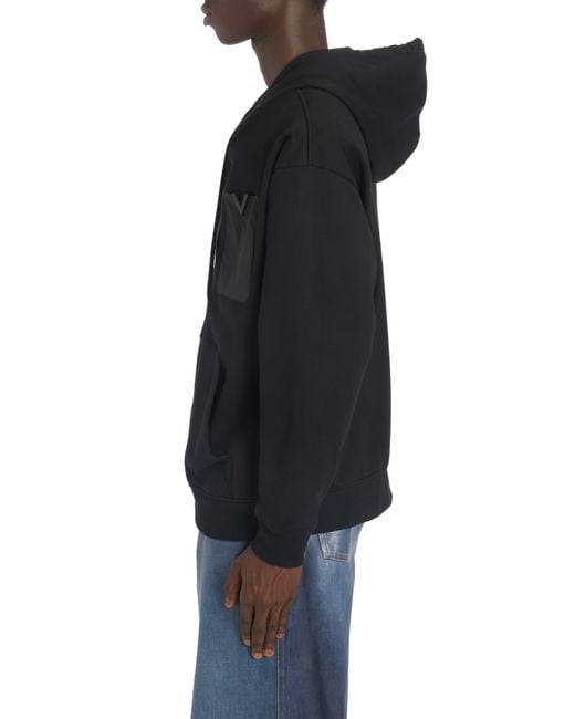 Valentino Logo Detail Jersey Zip Hoodie in Black for Men | Lyst