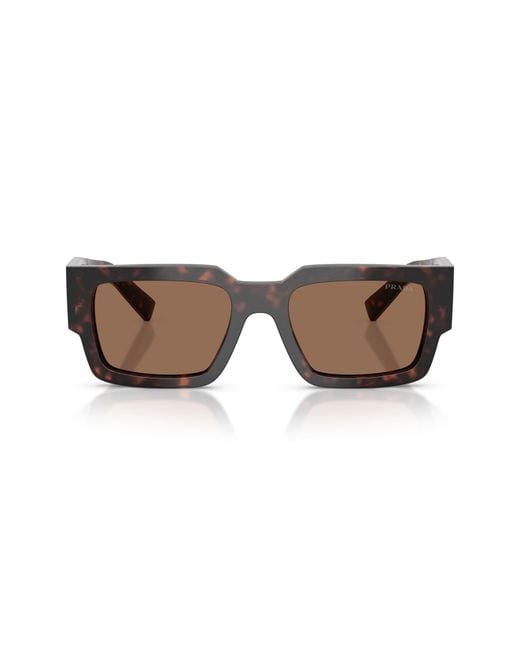 Prada Brown 54Mm Rectangular Sunglasses for men