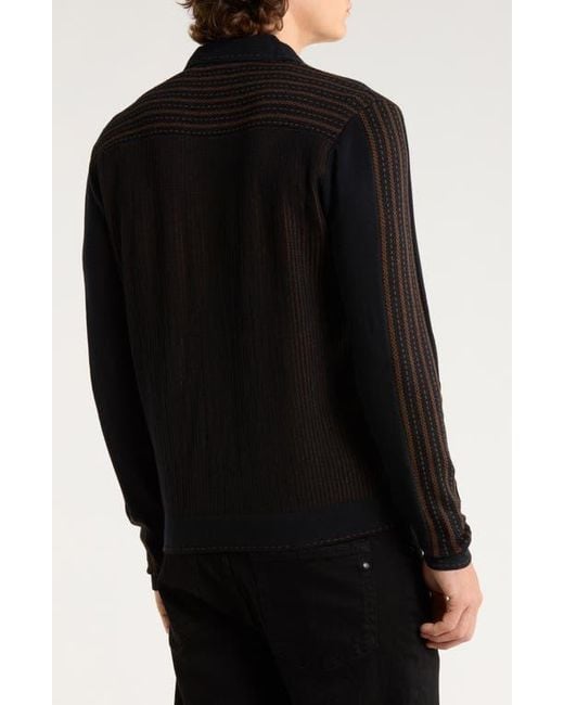Percival Black Appendix Knit Button-Up Shirt for men
