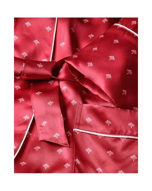Petite Plume Red Mulberry Silk Robe