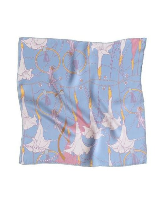 Lost Pattern Blue Datura Silk Pocket Square