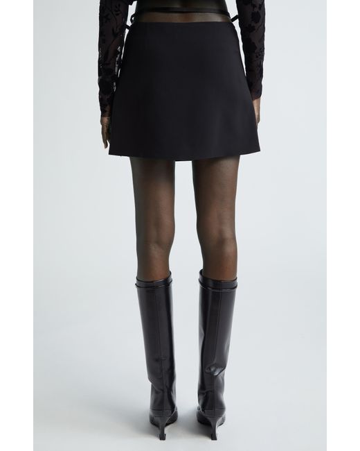 Givenchy Black Voyou Belted Cutout Wrap Miniskirt