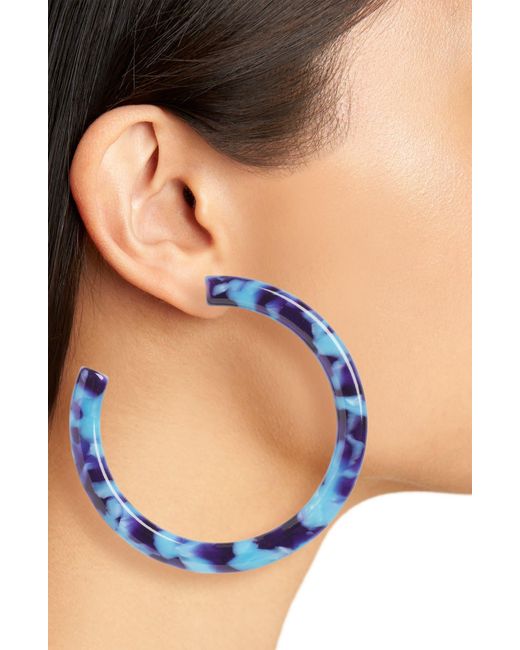 Lele Sadoughi Blue Broadway Hoop Earrings