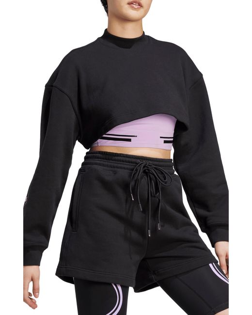 Adidas By Stella McCartney Black Truecasuals Cropped Sweatshirt