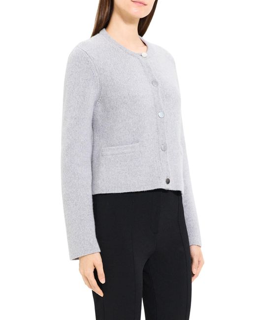 Theory Wool & Cashmere Cardigan Sweater in White Lyst