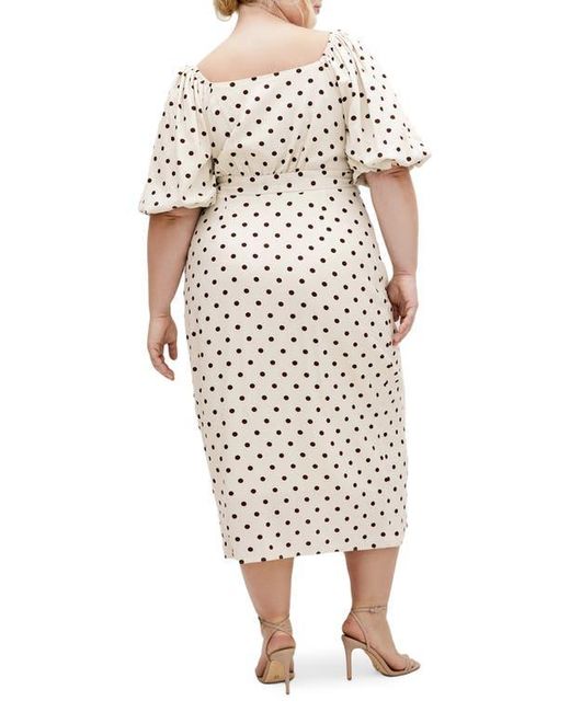 City Chic White Claudine Faux Wrap Chiffon Midi Dress