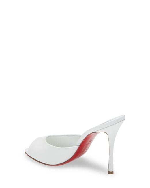 Christian Louboutin White Me Dolly Peep Toe Slide Sandal