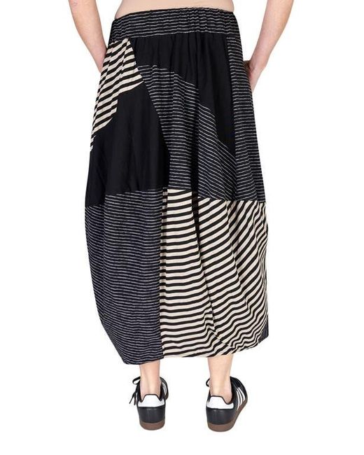 Alembika Black Patchwork Jersey Maxi Skirt