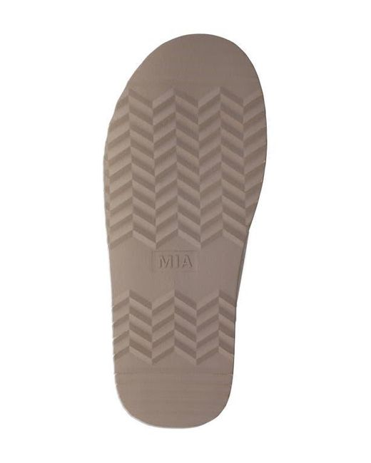 MIA Gray Sugary Faux Shearling Platform Mule