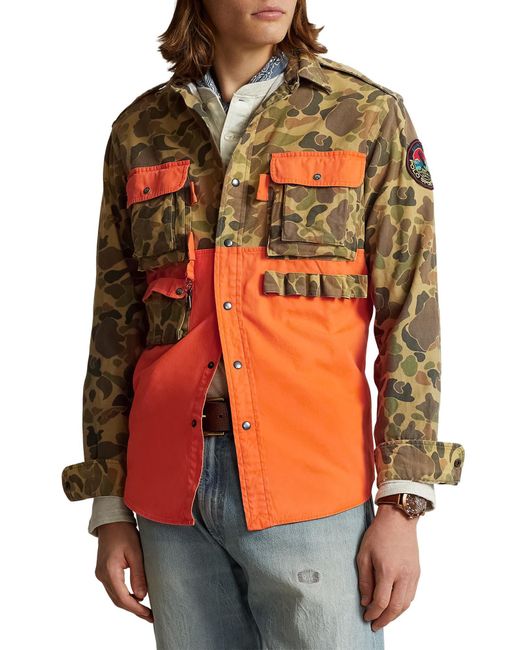 Polo Ralph Lauren Orange Camo Shirt Jacket for men