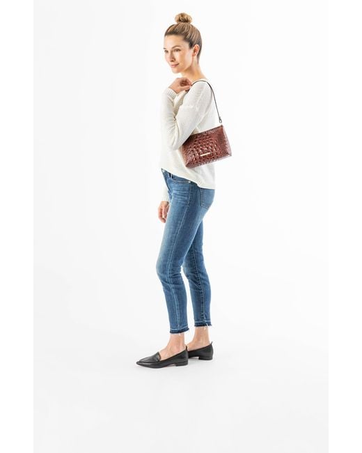 Brahmin Lorelei Croc Embossed Leather Shoulder Bag in Gray Lyst