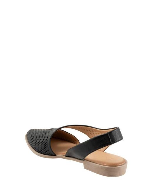 BUENO Black Bianca Perf Slingback Pointed Toe Flat