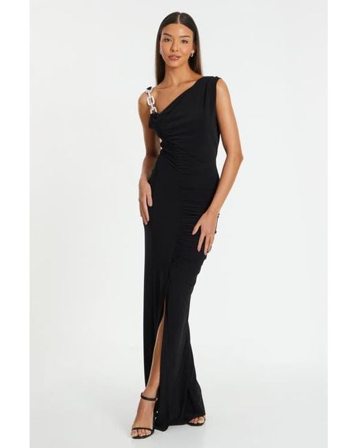 Quiz Ity Diamante Trim Maxi Dress in Black Lyst