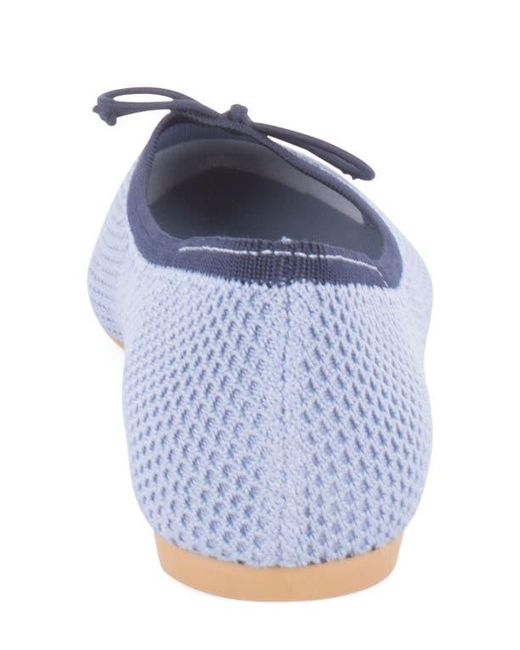 Tahari Blue Bogota Pointed Toe Flat