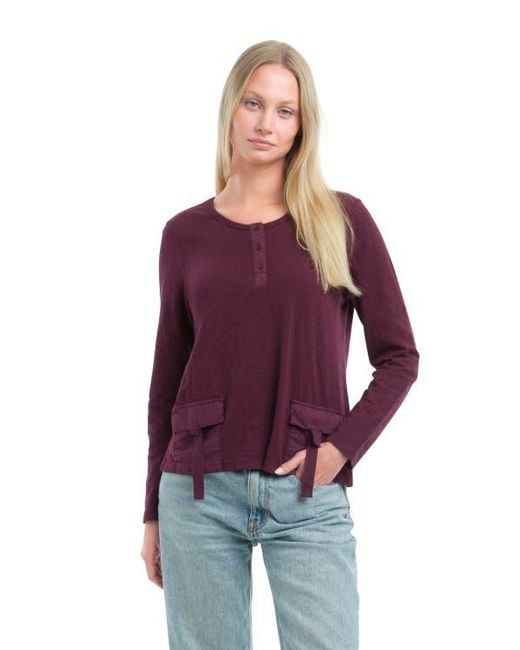 Wilt Multicolor U-Neck Button Placket Tee