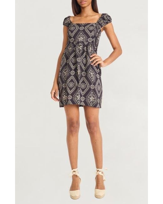 The Good Journey Multicolor Puff Sleeve Mini Sundress