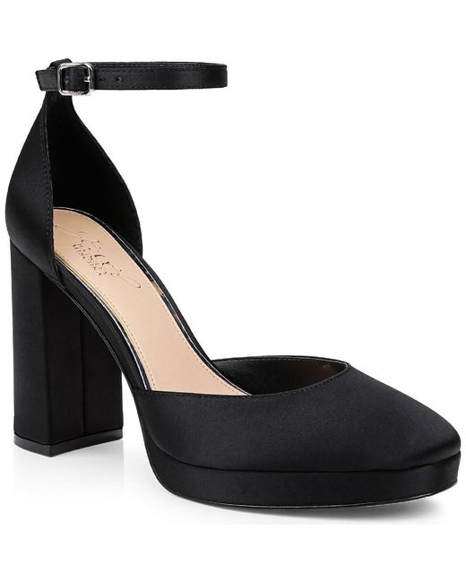 Badgley Mischka Black Stephanie Ankle Strap Platform Pump