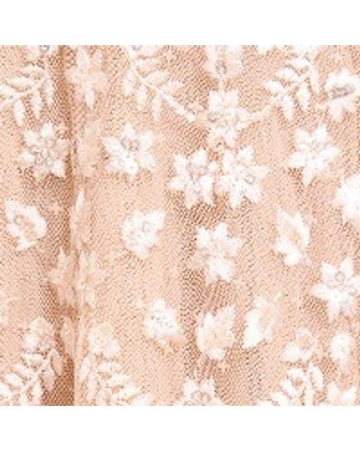 Needle & Thread Pink Clover Cape Sleeve Ankle Gown