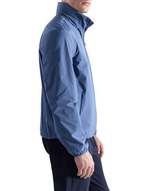 Mango Blue Waterproof Zip Front Jacket for men