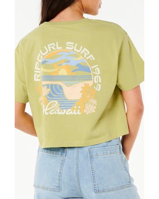 Rip Curl Green Dune Dancer Crop Graphic T-Shirt