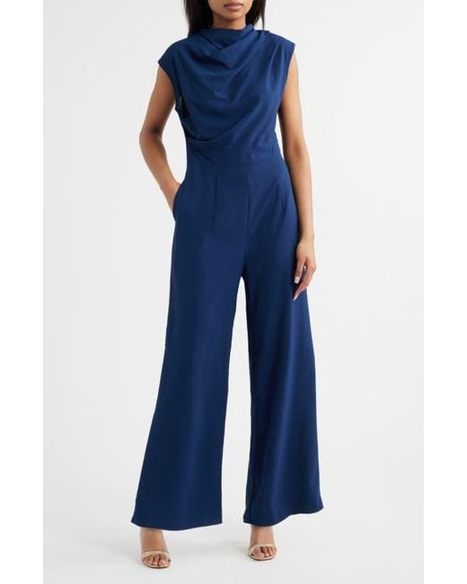 NIKKI LUND Blue Lilou Wide Leg Jumpsuit