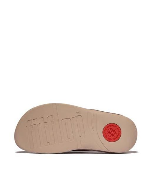 Fitflop Brown Surfa Sequin Toe-Post Sandals