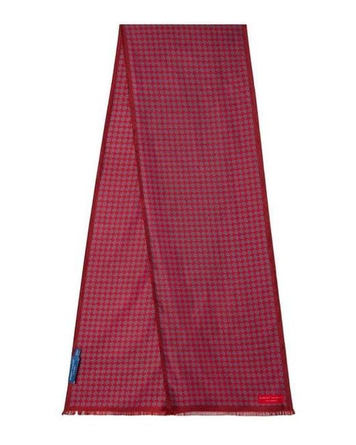 Robert Talbott Red Niven Houndstooth Scarf for men