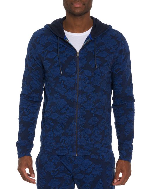 Robert Graham Nielsen Floral Jacquard Zip Hoodie in Blue for Men Lyst