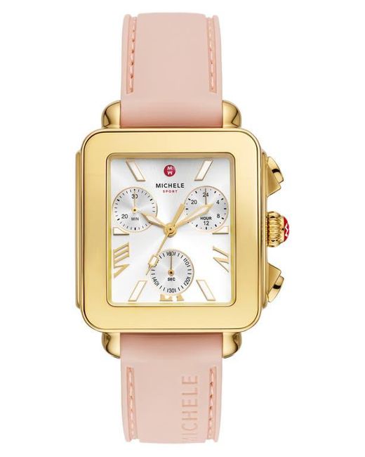 Michele Deco Sport Chronograph Silicone Strap Watch, 34Mm X  display picture 3
