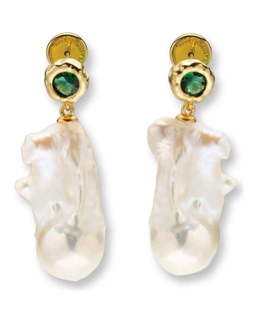 Classicharms White Skyler Freshwater Baroque Pearl Drop Earrings