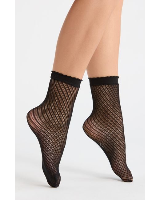 Nordstrom Black Openwork Anklet Socks