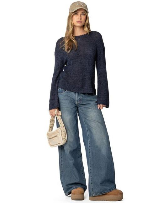 Edikted Blue Drop Shoulder Sweater