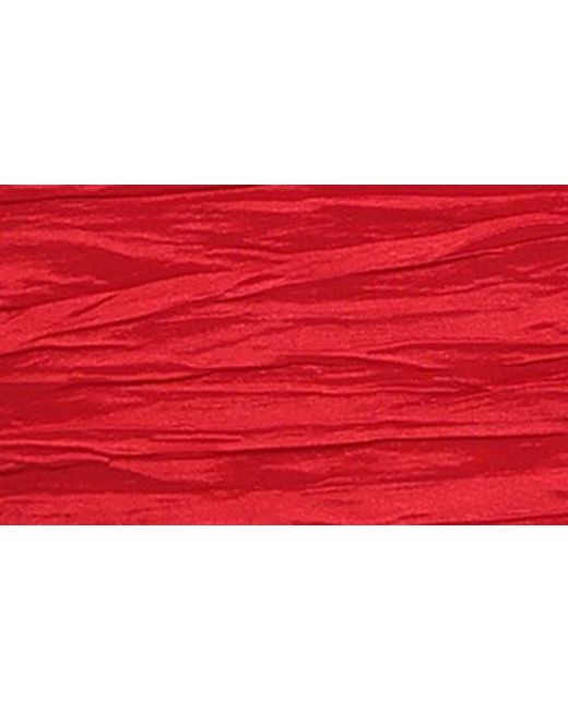 Alex Evenings Red Bow Crinkle One-Shoulder Cocktail Dress