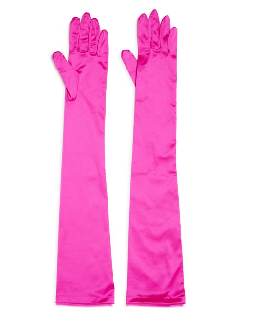 Dries Van Noten Pink Silk Blend Opera Length Gloves