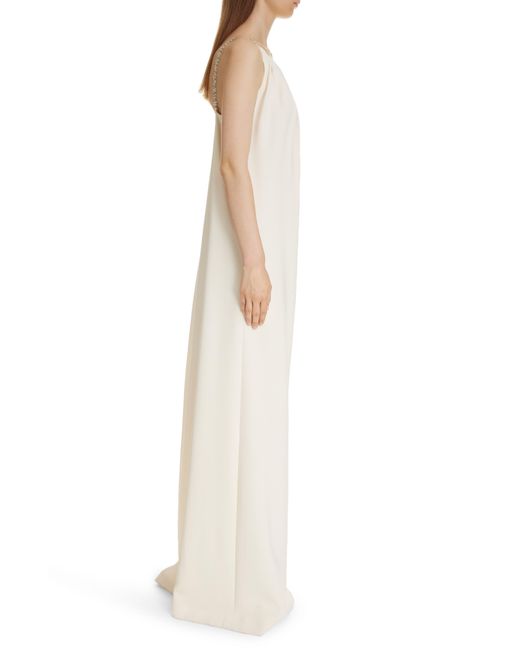 Givenchy White Crystal Embellished Draped Gown