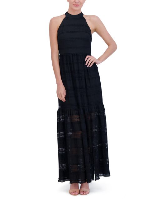 Eliza J Black Lace Inset Maxi Dress