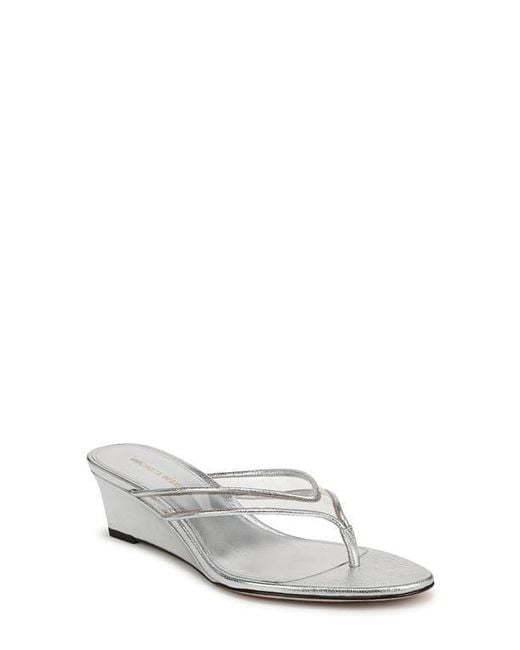 Veronica Beard White Clea Wedge Flip Flop