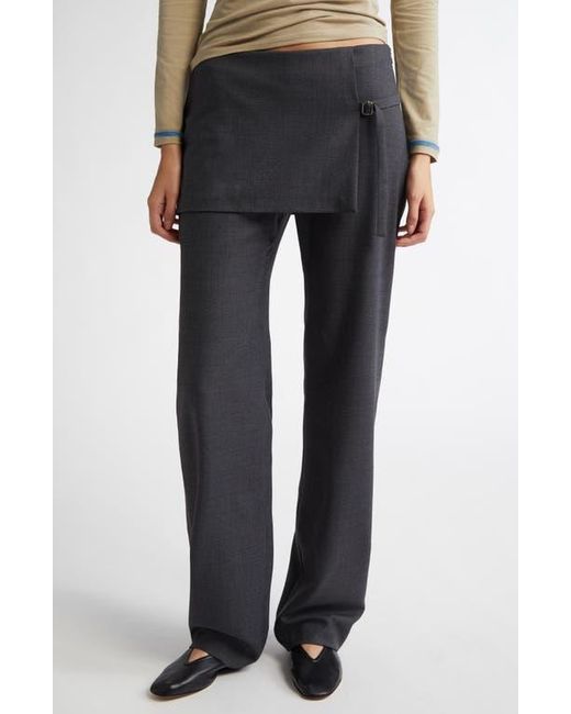 Paloma Wool Black Archive Layered Wool Blend Trousers