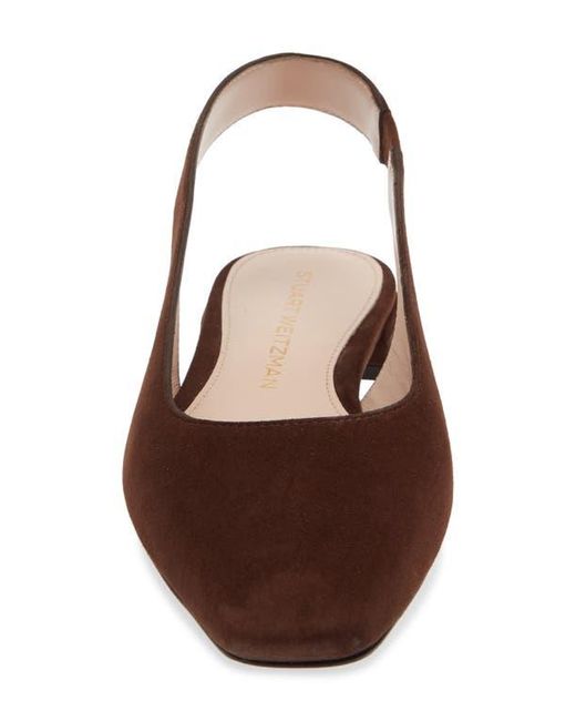 Stuart Weitzman Brown Stassi Slingback Flat