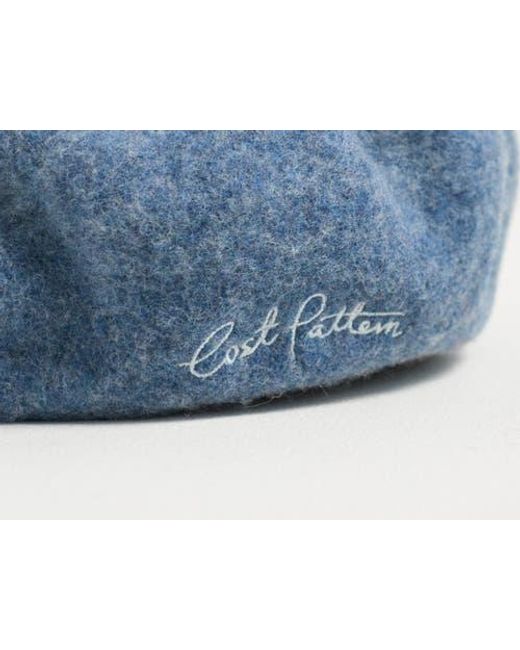 Lost Pattern Blue Bon Chic Wool Beret