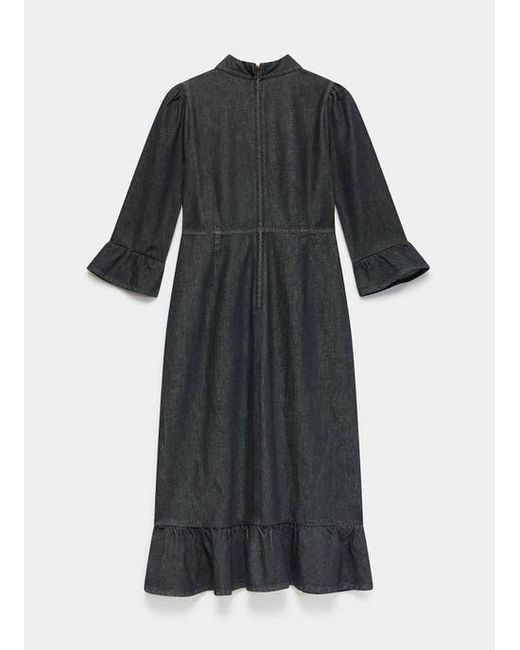 Mint Velvet Black Denim Belted Midi Shirt Dress