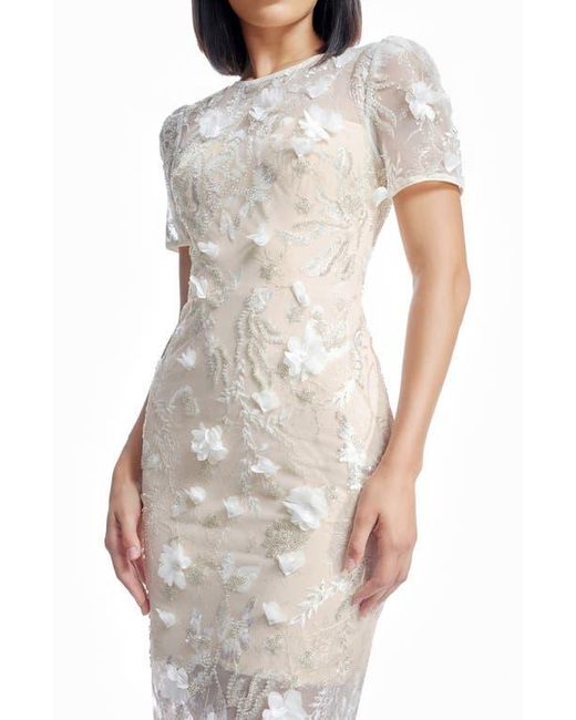 Dress the Population Lia Embellished Flower Appliqu Cocktail Sheath Dress in Natural | Lyst Dress the Population Lia Embellished Flower Appliqu Cocktail Sheath Dress in Natural | Lyst