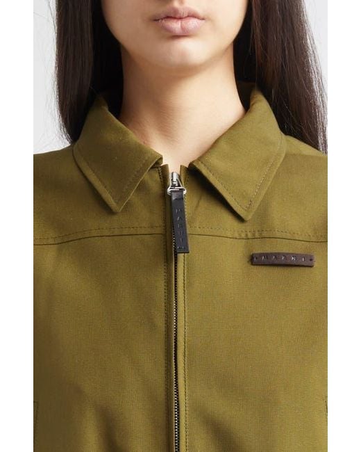 Marni Green Virgin Wool Bomber Jacket