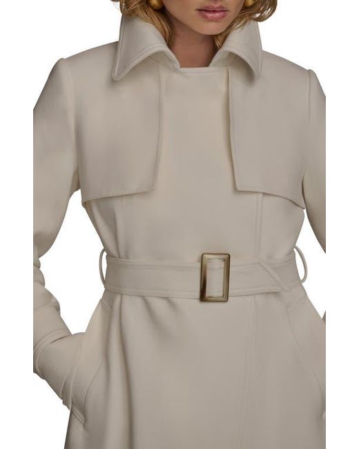 Donna Karan Natural Belted Long Raincoat