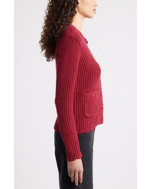 Caslon Red Boxy Cardigan