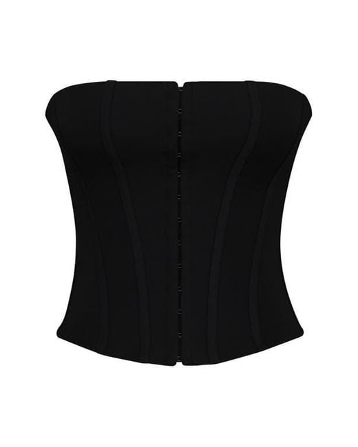 House Of Cb Black The Strapless Ponte Corset