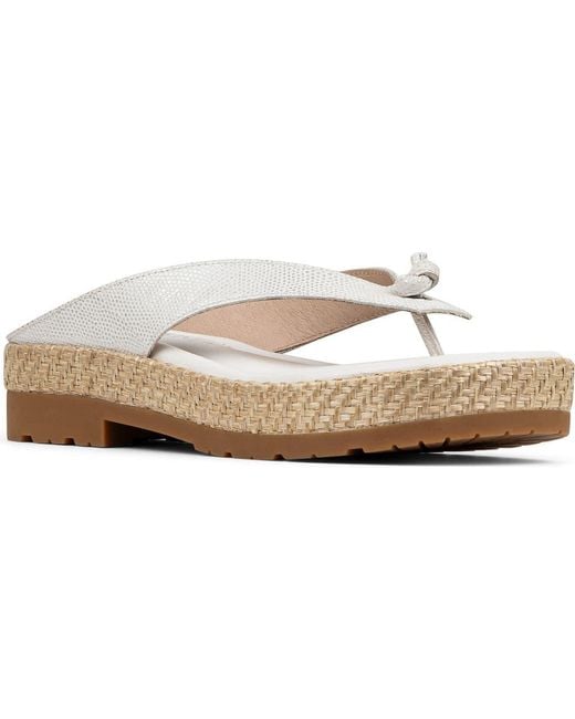 Donald J Pliner Women's White Seena Platform Wedge Flip Flop