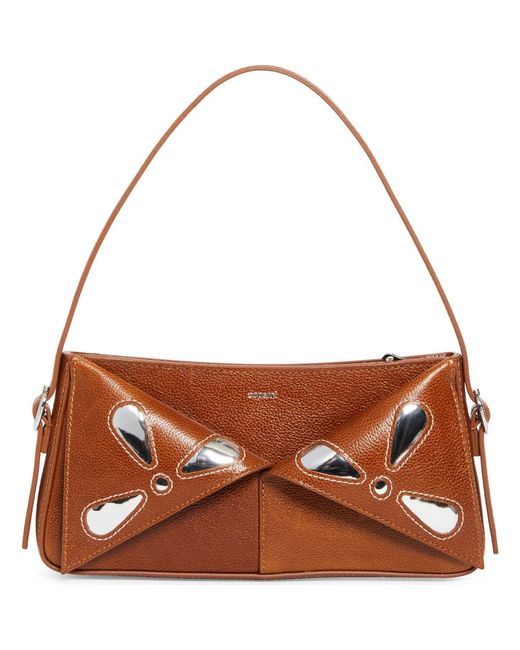 Coperni Brown Belt Petal Leather Baguette Bag