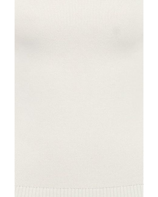 House Of Cb White Adelita Split Cowl Neck Sweater