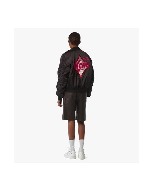 MCM Black X Snipes Satin Bomber Jacket for men